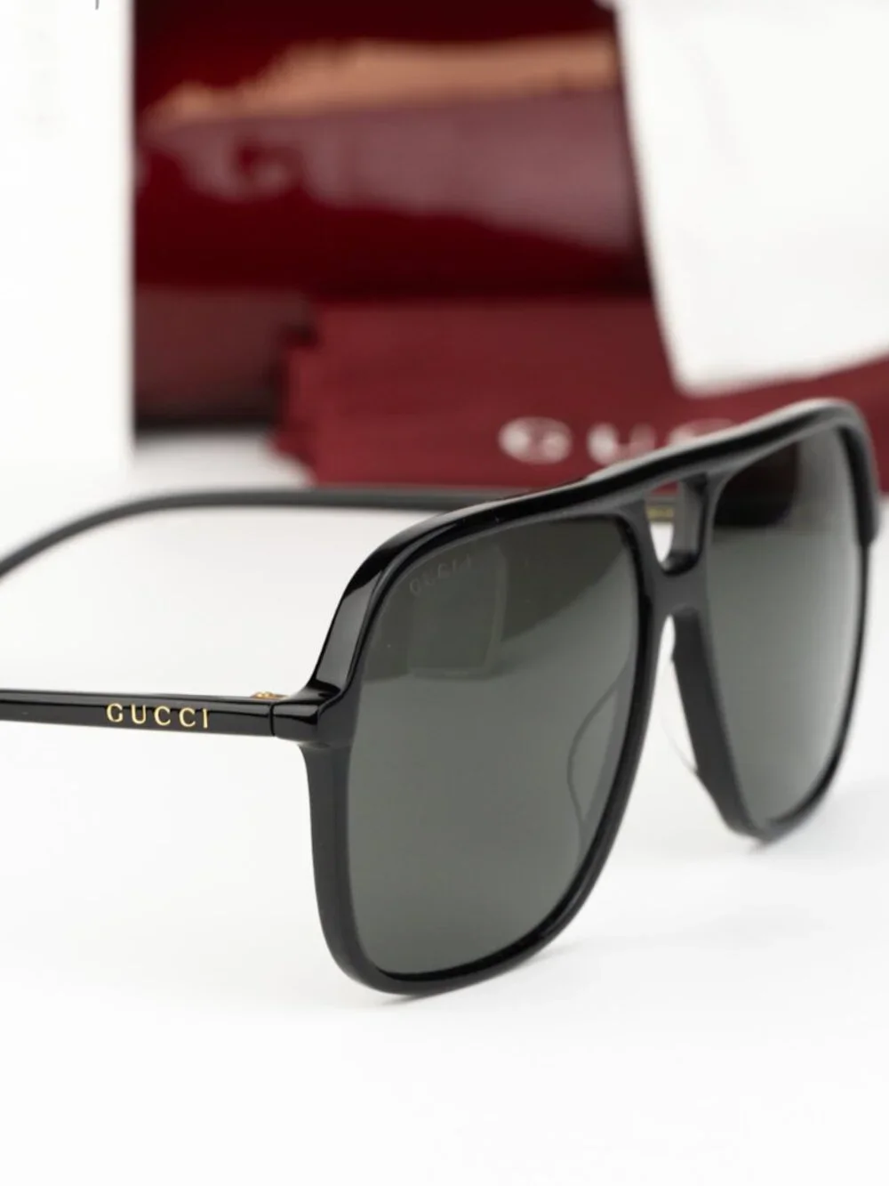 Gucci Men Sunglasses Black Grey Pilot Oversized GG0545S 001 NEW AUTHENTIC